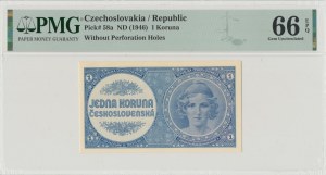 Tchécoslovaquie, 1 couronne 1946 - PMG 66EPQ