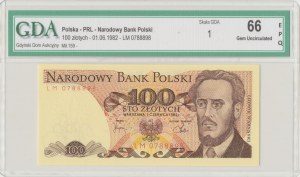 PRL, 100 złotych 1982 LM - GDA 66EPQ