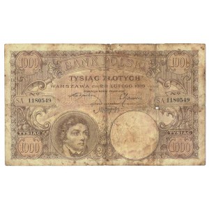 II RP, 1000 zlotys 28 février 1919