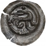 Leszek Boleslawowic?, Kuyavia, 12th century brakteat, dragon and THREE bullets - RARE