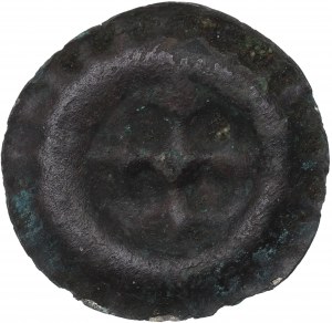 Western Pomerania, Gardziec, brakteat 15th century, cross with semicircles in a radial border - RARE