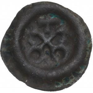 Poméranie occidentale, Valachie, 13e/14e siècle, bracteate, deux clés avec une LILIA dans un entourage radial - RARE