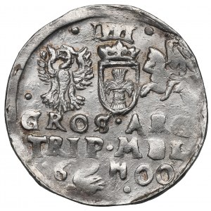 Sigismondo III Vasa, Trojak 1600, Vilnius, stemma del Cigno - ECCELLENTE