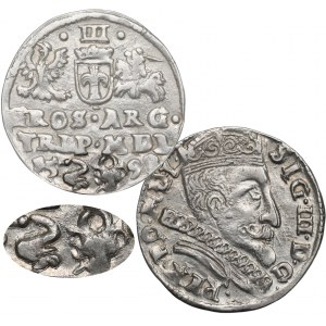 Žigmund III Vasa, Trojak 1598, Vilnius - erb labute a býka - KRÁSNY