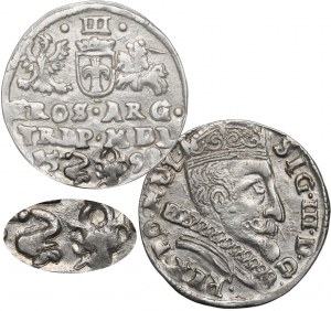 Sigismund III. Vasa, Trojak 1598, Vilnius - Wappen von Schwan und Stier - SCHÖN