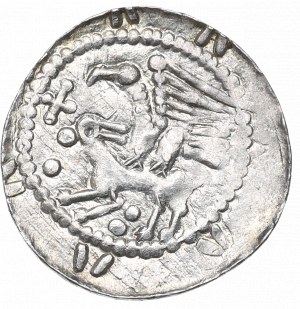 Wladyslaw II l'Esiliato, Cracovia, denario, aquila e lepre, CROCE E CAVALLO - BELLISSIMO