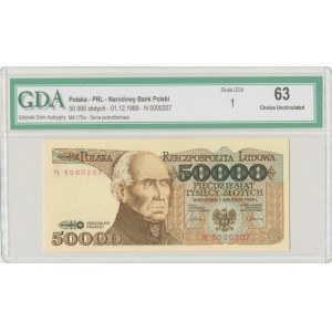 PRL, 50000 złotych 1989 N - GDA 63