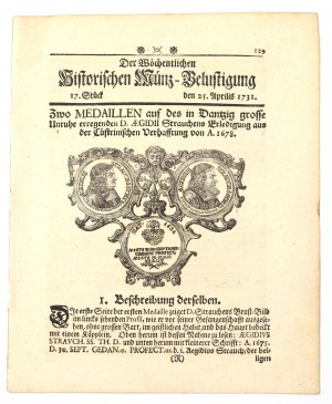 Historischen Munz-Belustigung 1731 - Danzig medals Strauch