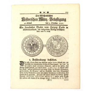 Historischen Munz-Belustigung 1731 - Tallero di Karl Suderman