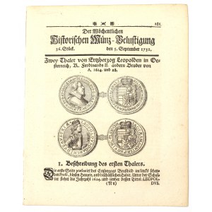 Historischen Munz-Belustigung 1731 - Talary Leopolda