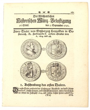 Historischen Munz-Belustigung 1731 - Leopold's Thalers