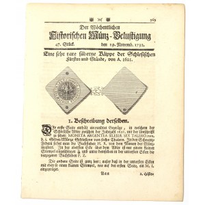 Historischen Munz-Belustigung 1732 - 6-talárový klipper