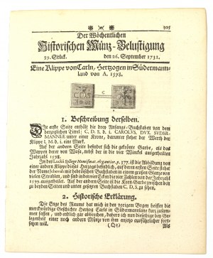 Historischen Munz-Belustigung 1731 - Klip of Charles Sudermanskiy