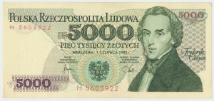 Repubblica Popolare di Polonia, 5000 zloty 1982 H