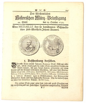 Historischen Munz-Belustigung 1732 - medal of Field Marshal Banners