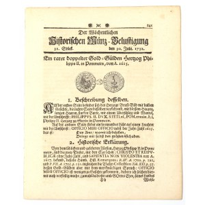 Historischen Munz-Belustigung 1732 - dvoudukát Filipa II.