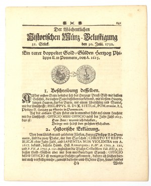 Historischen Munz-Belustigung 1732 - il dukat di Filippo II