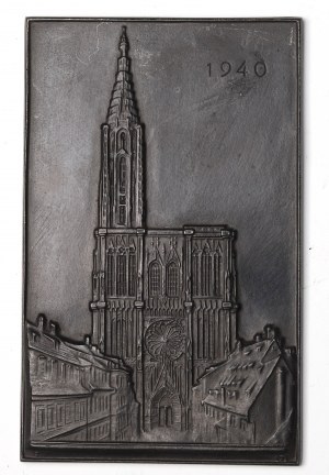 Sliezsko, pamätná tabuľa katedrály v Štrasburgu - Gliwice