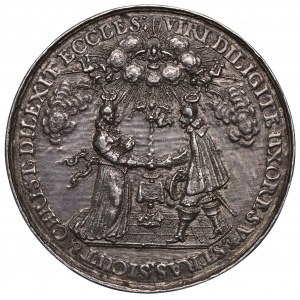 Jean II Casimir, médaille nuptiale Hohn - fonte postérieure