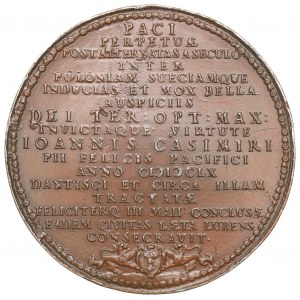 Jan II Kazimierz, Medal pokój w Oliwie 1660 - kopia kolekcjonerska