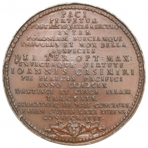 John II Casimir, Peace of Oliwa 1660 medal - collector's copy