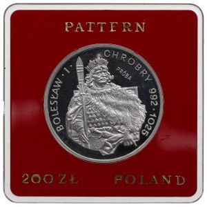 Volksrepublik Polen, 200 Zloty 1980 Bolesław l Chrobry - Muster Silber