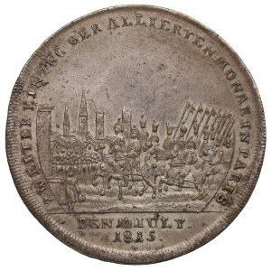 Německo, pamětní žeton Wellington a Blucher 1815