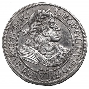 Schlesien under Habsburg, Leopold I, 6 kreuzer 1675, Breslau