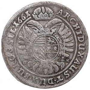 Sliezsko pod vládou Habsburgovcov, Leopold I., 15 krajcars 1661 GH, Wrocław - UNTITLED