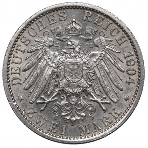 Deutschland, Hessen-Darmstadt, 2 Mark 1904 - 400. Jahrestag der Geburt von Philipp I.