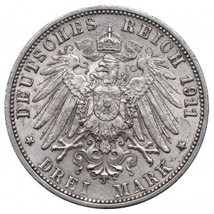 Deutschland, Württemberg, 3 Mark 1911, Stuttgart - Hochzeitstag