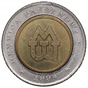 III RP, Musterprägung 5 Zloty 1994 - Rückseite