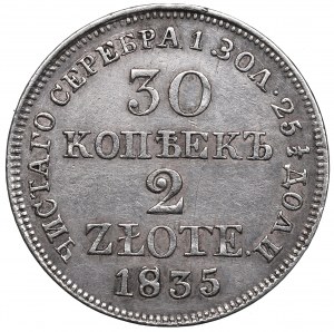 Zabór rosyjski, Mikołaj I, 30 kopiejek=2 złote 1835 Warszawa