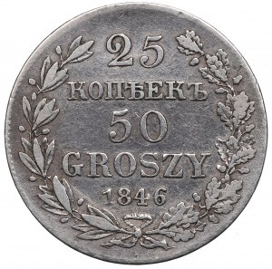Poland under Russia, Nicholas I, 25 kopecks-50 groschen 1846 MW