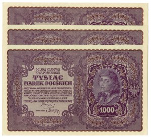II RP, Satz von 1000 polnischen Marken 1919 II SERJA K 3 Stück