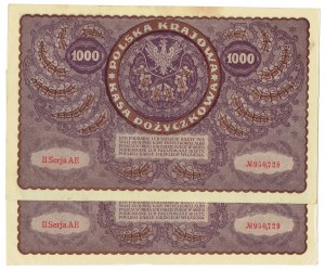 II RP, Set of 1000 Polish marks 1919 II SERIES AE 4 pieces