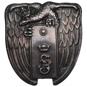 II RP, insigne de l'école des élèves officiers, Ostrów Mazowiecka - Michrowski silver