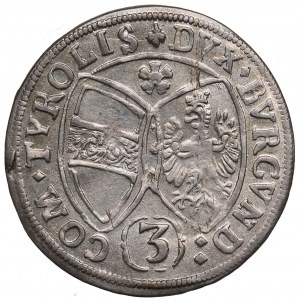 Austria, Ferdinando Carlo, 3 krajcars 1661, Hall