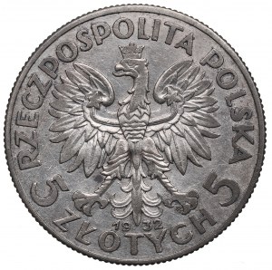 II RP, 5 złotych 1932 ZZM Głowa Kobiety