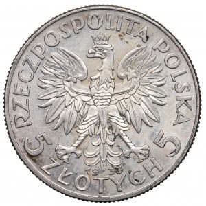 II RP, 5 zloty 1933 Testa di donna