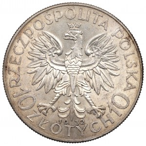 II RP, 10 zloty 1932 ZZM Testa di donna