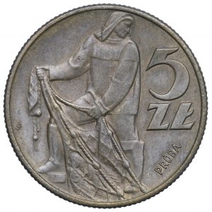 Volksrepublik Polen, 5 Zloty 1959 Fischer - Seltenes Messingmuster