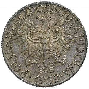 Volksrepublik Polen, 5 Zloty 1959 Fischer - Seltenes Messingmuster