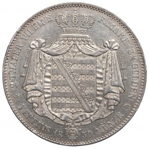 Niemcy, Saksonia, 2 talary=3-1/2 guldena 1850