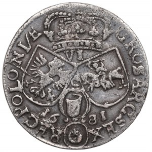 Jan III Sobieski, Szóstak 1681, Kraków - C między tarczami