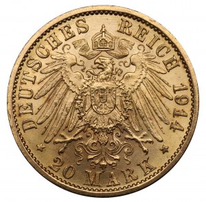 Německo, Prusko, 20 značek 1914