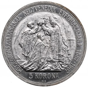 Hungary, Franz Joseph, 5 corona 1907