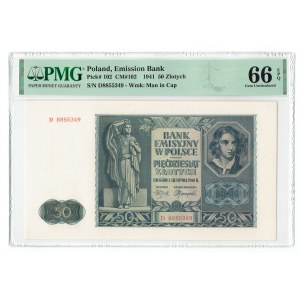 GG, 50 złotych 1941 D PMG 66 EPQ