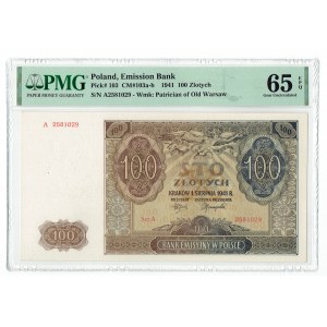 GG, 100 gold 1941 A - PMG 65 EPQ