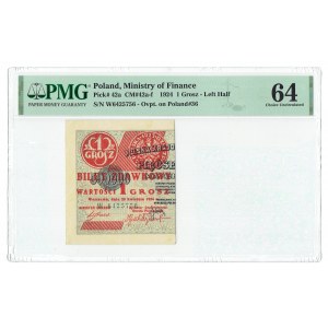II RP, 1 penny 1924 W left half - PMG 64